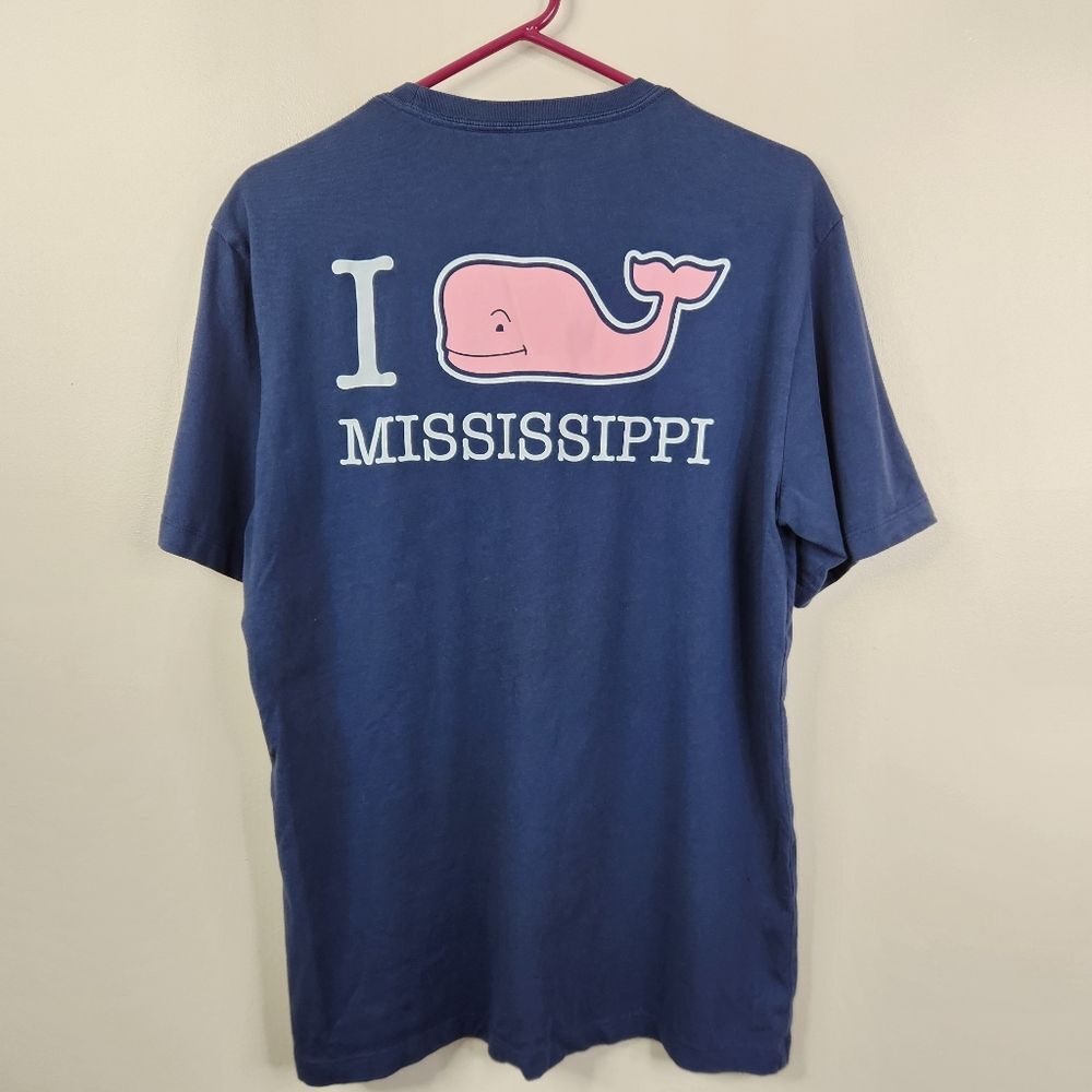 Vineyard Vines Mens Short Sleeve I Love Mississippi Crew Neck Pocket Tee Small